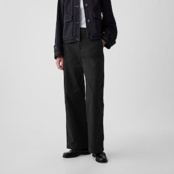 Gap Loose Khakis Black wide leg jeans - Picture 1 of 12